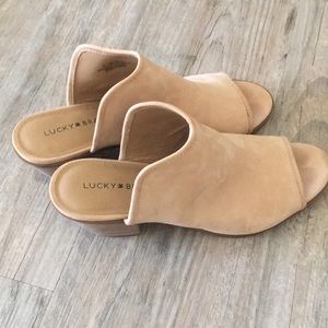 Lucky brand open toe mules